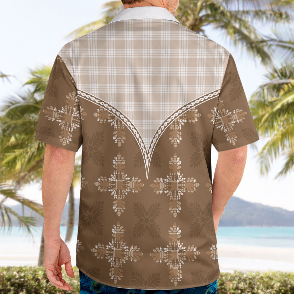 Beige Hawaii Paniolo Quilt Motif Hawaiian Shirt LT05 - Polynesian Pride
