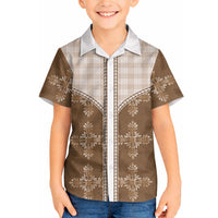 Beige Hawaii Paniolo Quilt Motif Hawaiian Shirt LT05 - Polynesian Pride