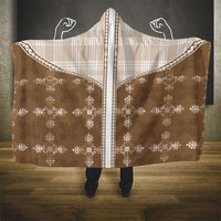Beige Hawaii Paniolo Quilt Motif Hooded Blanket LT05 - Polynesian Pride