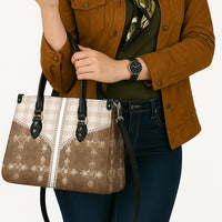 Beige Hawaii Paniolo Quilt Motif Leather Bag LT05 - Polynesian Pride