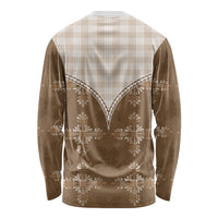 Beige Hawaii Paniolo Quilt Motif Long Sleeve Shirt LT05 - Polynesian Pride