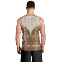 Beige Hawaii Paniolo Quilt Motif Men Tank Top LT05 - Polynesian Pride