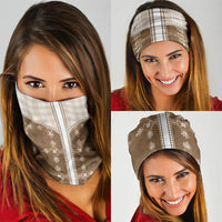 Beige Hawaii Paniolo Quilt Motif Neck Gaiter LT05 - Polynesian Pride