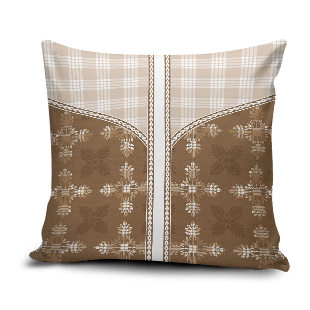 Beige Hawaii Paniolo Quilt Motif Pillow Cover LT05 Beige - Polynesian Pride