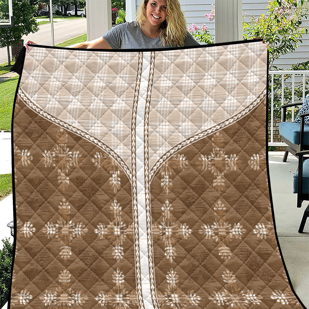 Beige Hawaii Paniolo Quilt Motif Quilt LT05 Beige - Polynesian Pride