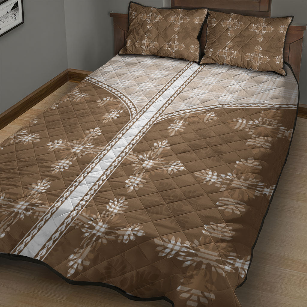 Beige Hawaii Paniolo Quilt Motif Quilt Bed Set LT05 - Polynesian Pride