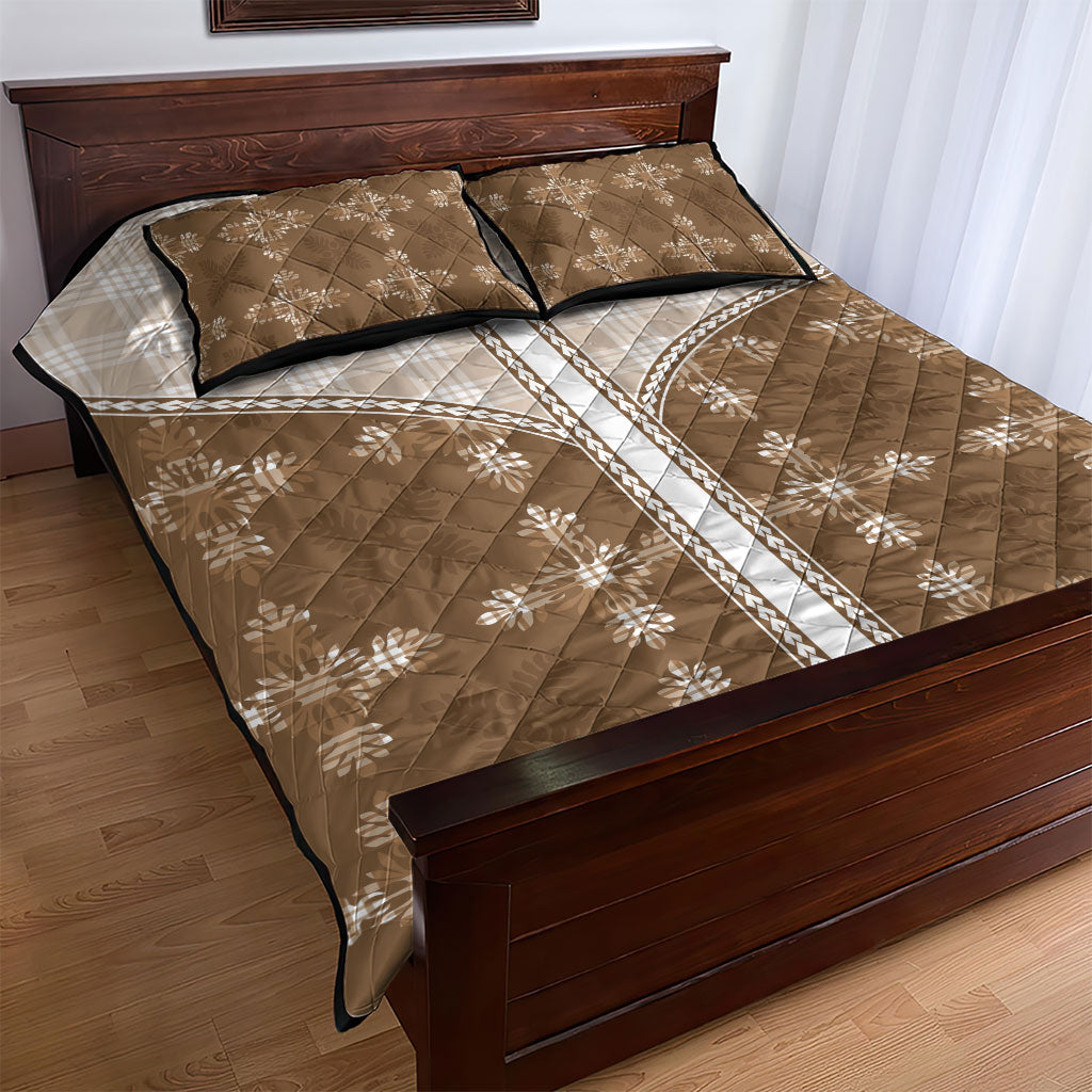Beige Hawaii Paniolo Quilt Motif Quilt Bed Set LT05 - Polynesian Pride