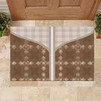 Beige Hawaii Paniolo Quilt Motif Rubber Doormat LT05 Beige - Polynesian Pride
