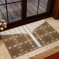 Beige Hawaii Paniolo Quilt Motif Rubber Doormat LT05 - Polynesian Pride