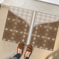 Beige Hawaii Paniolo Quilt Motif Rubber Doormat LT05 - Polynesian Pride