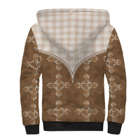 Beige Hawaii Paniolo Quilt Motif Sherpa Hoodie LT05 - Polynesian Pride