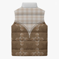 Beige Hawaii Paniolo Quilt Motif Sleeveless Puffer Jacket LT05 - Polynesian Pride