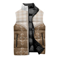 Beige Hawaii Paniolo Quilt Motif Sleeveless Puffer Jacket LT05 - Polynesian Pride