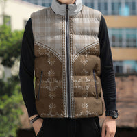 Beige Hawaii Paniolo Quilt Motif Sleeveless Puffer Jacket LT05 - Polynesian Pride