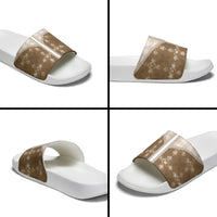 Beige Hawaii Paniolo Quilt Motif Slide Sandals LT05 - Polynesian Pride