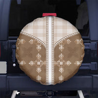 Beige Hawaii Paniolo Quilt Motif Spare Tire Cover LT05 No hole Beige - Polynesian Pride