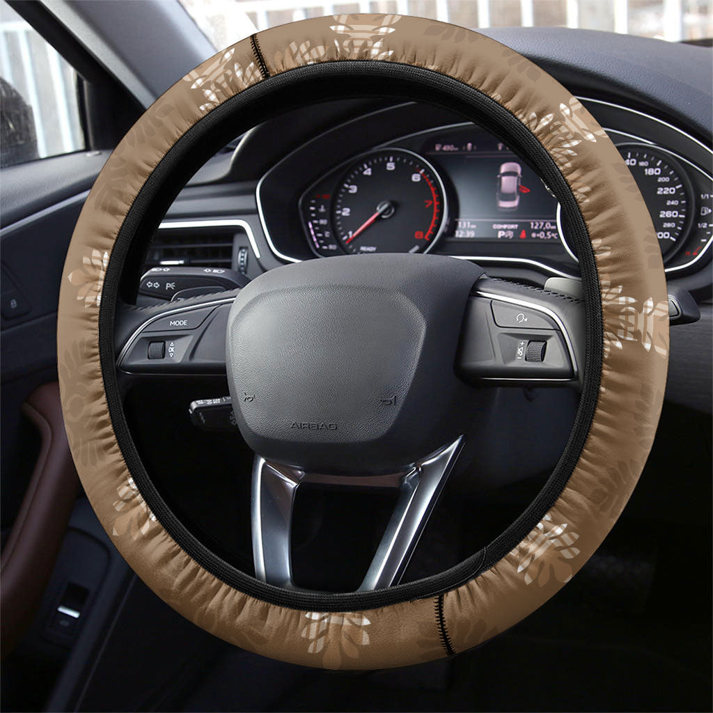 Beige Hawaii Paniolo Quilt Motif Steering Wheel Cover LT05 - Polynesian Pride