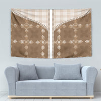Beige Hawaii Paniolo Quilt Motif Tapestry LT05 - Polynesian Pride