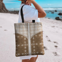 Beige Hawaii Paniolo Quilt Motif Tote Bag LT05 - Polynesian Pride