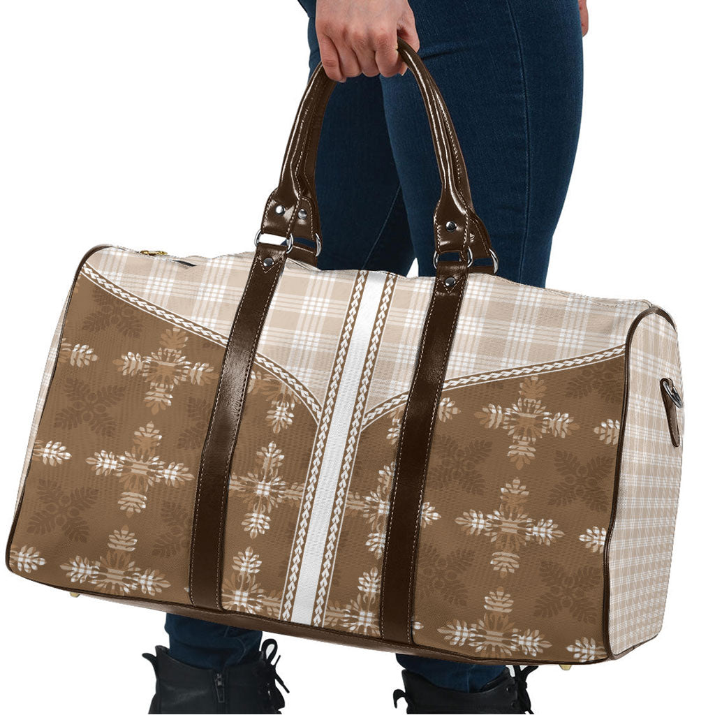 Beige Hawaii Paniolo Quilt Motif Travel Bag LT05 - Polynesian Pride