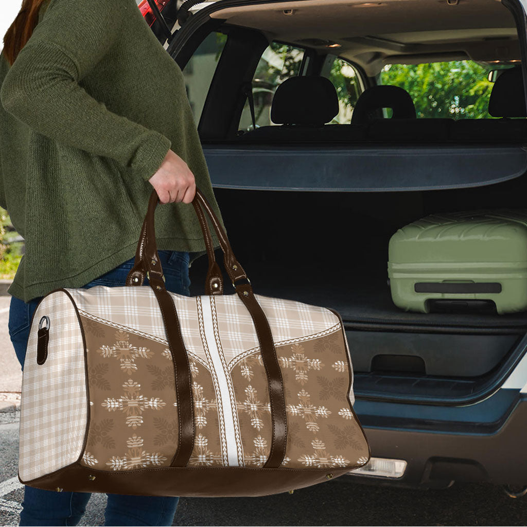 Beige Hawaii Paniolo Quilt Motif Travel Bag LT05 - Polynesian Pride