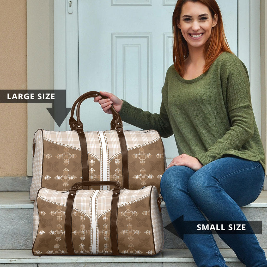 Beige Hawaii Paniolo Quilt Motif Travel Bag LT05 - Polynesian Pride