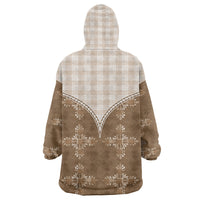 Beige Hawaii Paniolo Quilt Motif Wearable Blanket Hoodie LT05 - Polynesian Pride