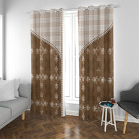 Beige Hawaii Paniolo Quilt Motif Window Curtain LT05 With Grommets Beige - Polynesian Pride