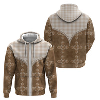 Beige Hawaii Paniolo Quilt Motif Zip Hoodie LT05 - Polynesian Pride