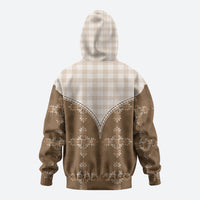 Beige Hawaii Paniolo Quilt Motif Zip Hoodie LT05 - Polynesian Pride