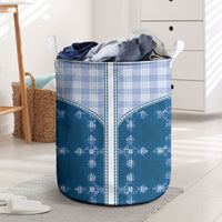 Blue Hawaii Paniolo Quilt Motif Laundry Basket LT05 Blue - Polynesian Pride