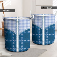 Blue Hawaii Paniolo Quilt Motif Laundry Basket LT05 - Polynesian Pride