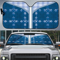 Blue Hawaii Paniolo Quilt Motif Auto Sun Shade LT05 Blue - Polynesian Pride