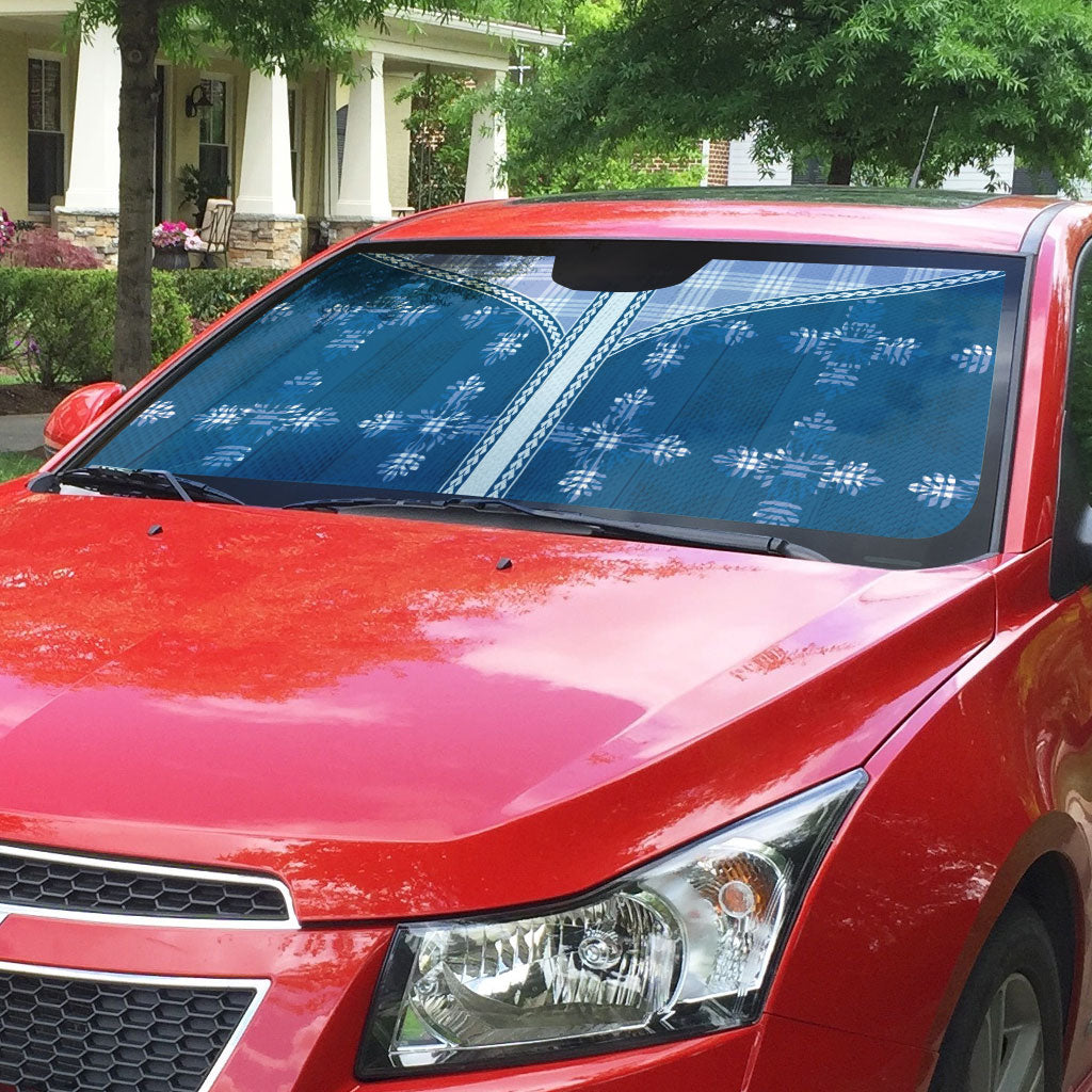 Blue Hawaii Paniolo Quilt Motif Auto Sun Shade LT05 - Polynesian Pride