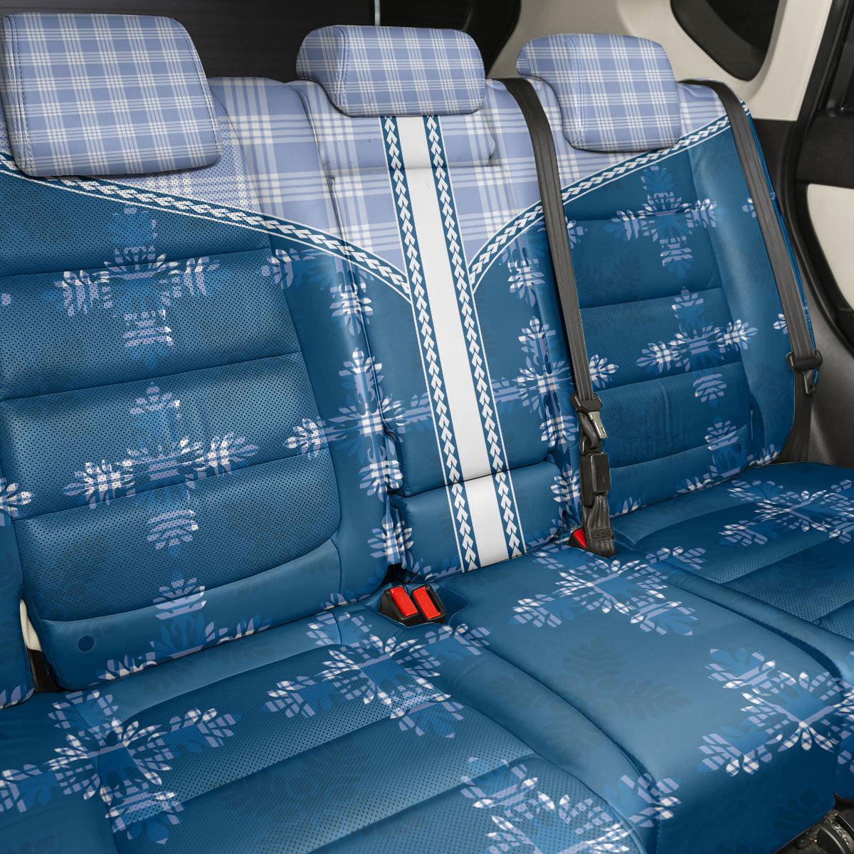 Blue Hawaii Paniolo Quilt Motif Back Car Seat Cover LT05 - Polynesian Pride