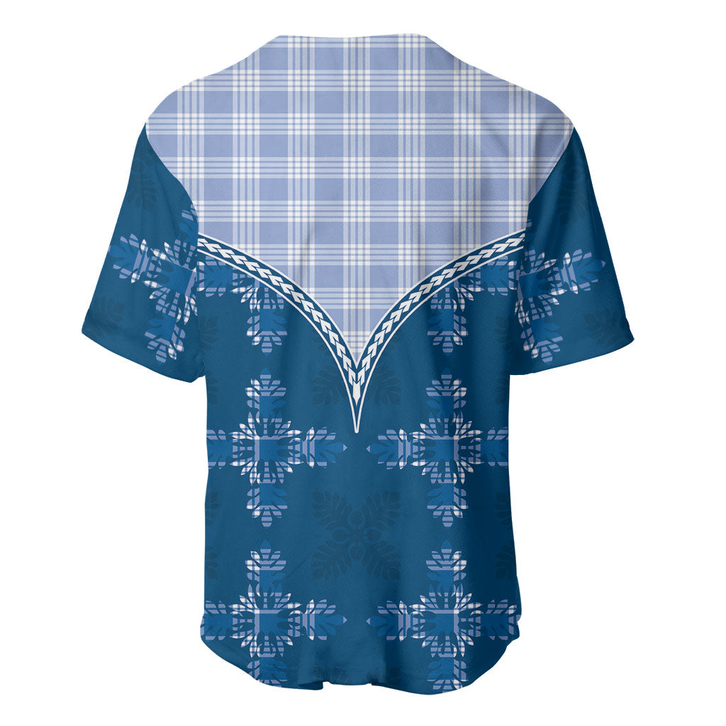 Blue Hawaii Paniolo Quilt Motif Baseball Jersey LT05 - Polynesian Pride