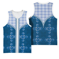 Blue Hawaii Paniolo Quilt Motif Basketball Jersey LT05 - Polynesian Pride