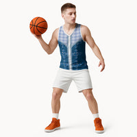 Blue Hawaii Paniolo Quilt Motif Basketball Jersey LT05 - Polynesian Pride