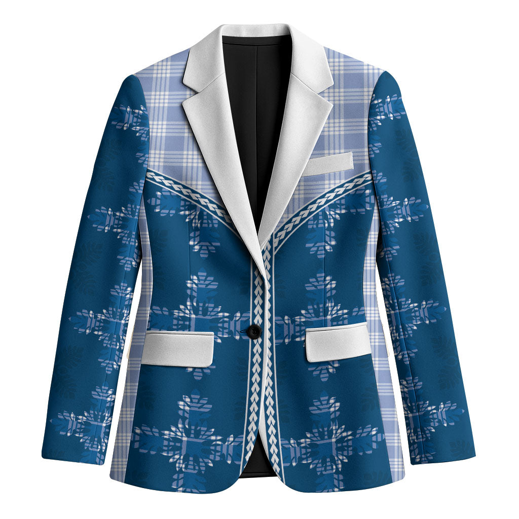Blue Hawaii Paniolo Quilt Motif Blazer