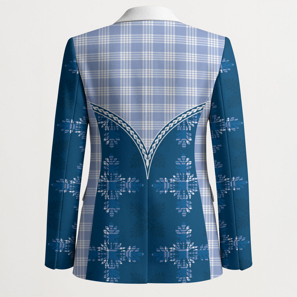 Blue Hawaii Paniolo Quilt Motif Blazer LT05 - Polynesian Pride