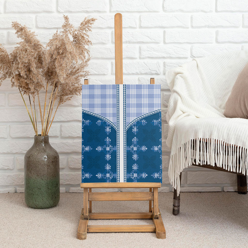 Blue Hawaii Paniolo Quilt Motif Canvas Wall Art LT05 - Polynesian Pride