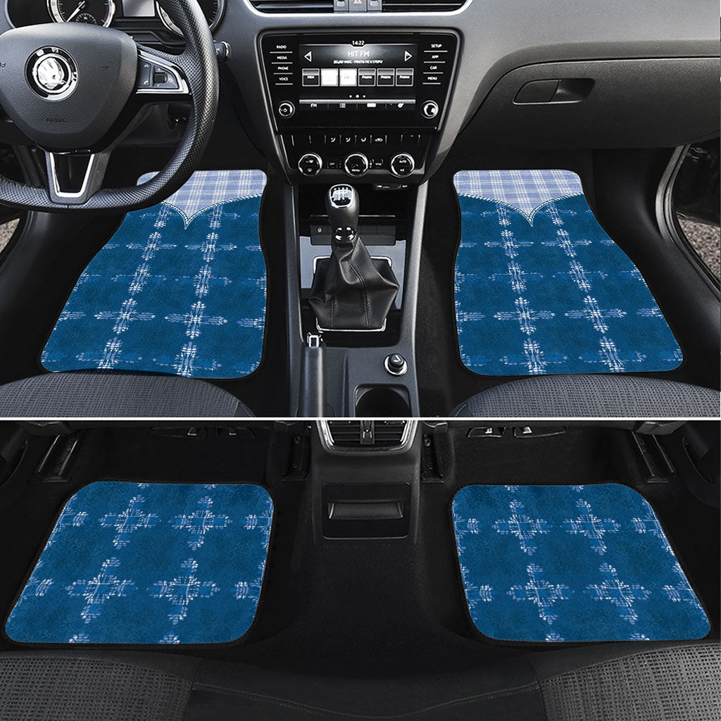 Blue Hawaii Paniolo Quilt Motif Car Mats LT05 Set 4pcs Blue - Polynesian Pride
