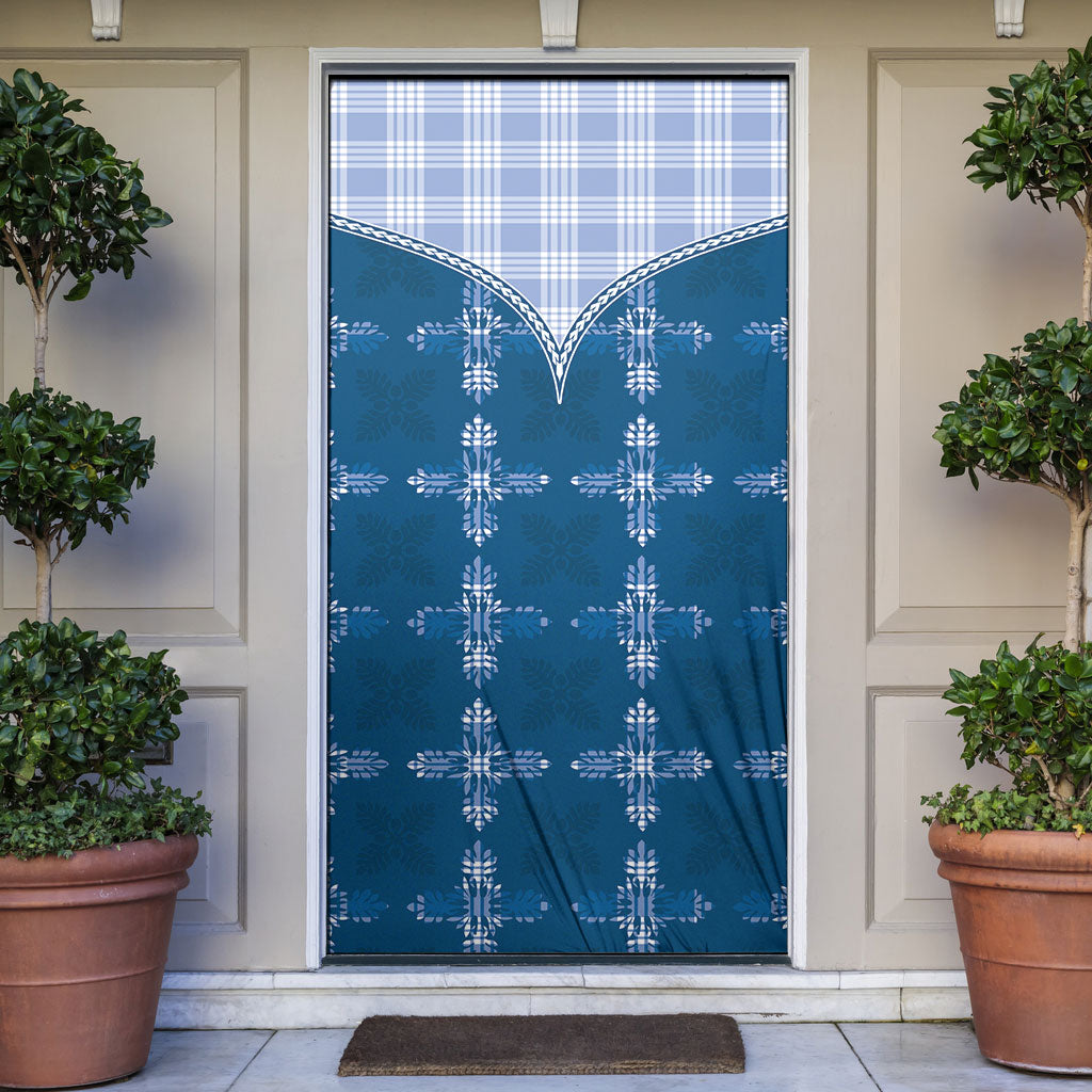 Blue Hawaii Paniolo Quilt Motif Door Cover LT05 Blue - Polynesian Pride