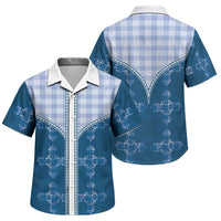 Blue Hawaii Paniolo Quilt Motif Family Matching Summer Maxi Dress and Hawaiian Shirt LT05 Son's Shirt Blue - Polynesian Pride