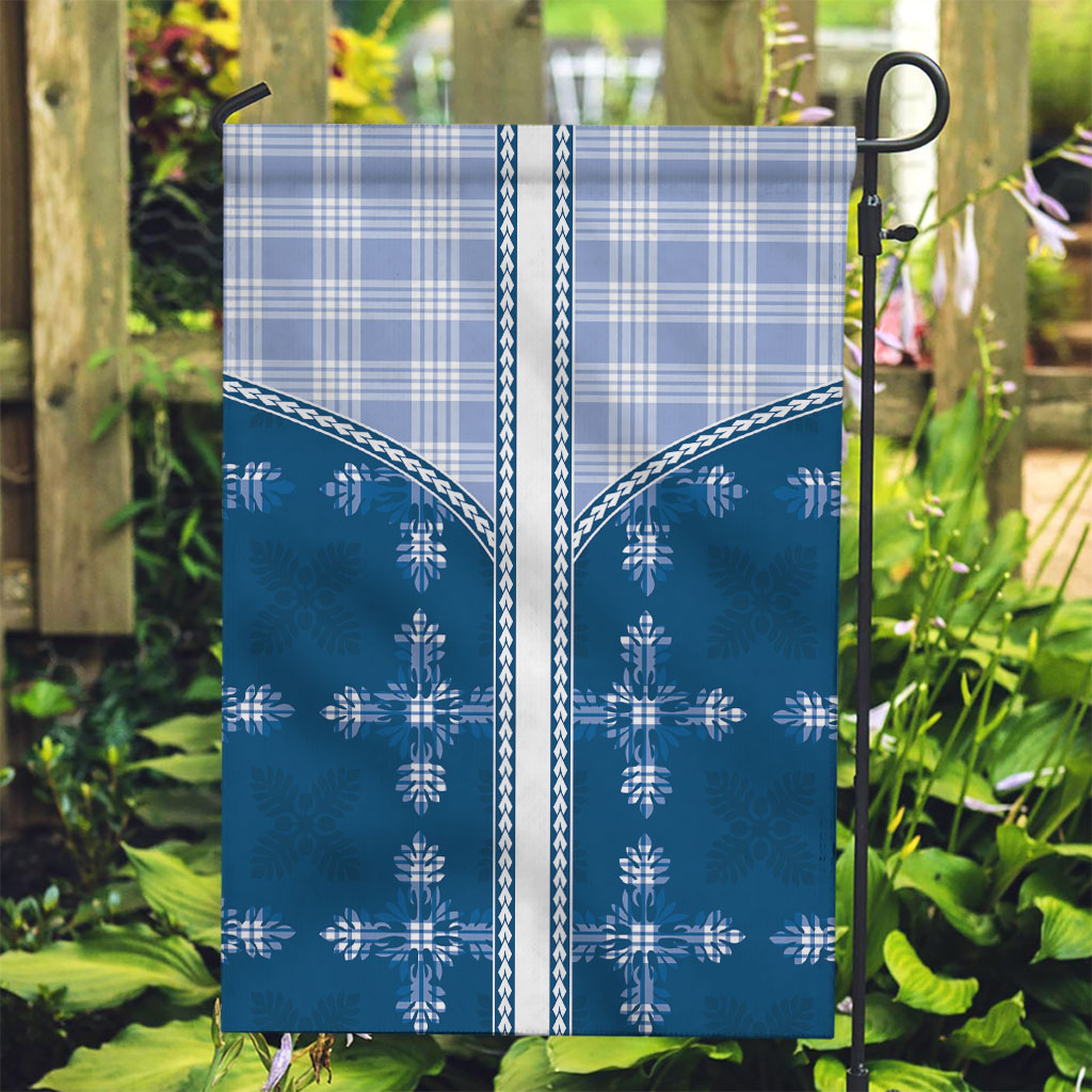 Blue Hawaii Paniolo Quilt Motif Garden Flag LT05 Garden Flag Blue - Polynesian Pride