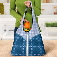 Blue Hawaii Paniolo Quilt Motif Grocery Bag LT05 - Polynesian Pride