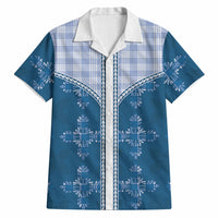 Blue Hawaii Paniolo Quilt Motif Hawaiian Shirt LT05 Blue - Polynesian Pride