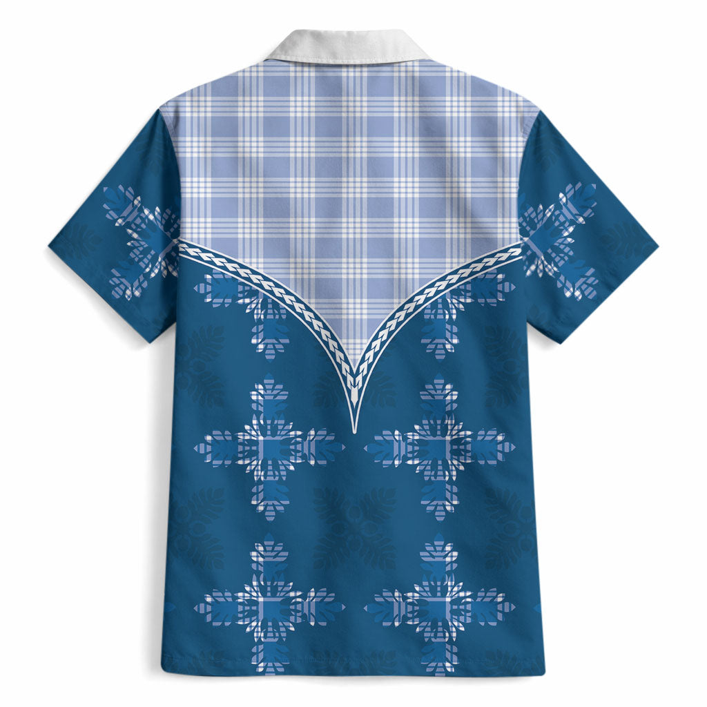 Blue Hawaii Paniolo Quilt Motif Hawaiian Shirt LT05 - Polynesian Pride