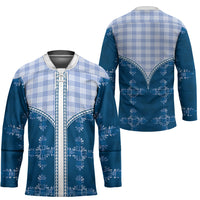 Blue Hawaii Paniolo Quilt Motif Hockey Jersey LT05 - Polynesian Pride