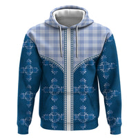 Blue Hawaii Paniolo Quilt Motif Hoodie LT05 Pullover Hoodie Blue - Polynesian Pride
